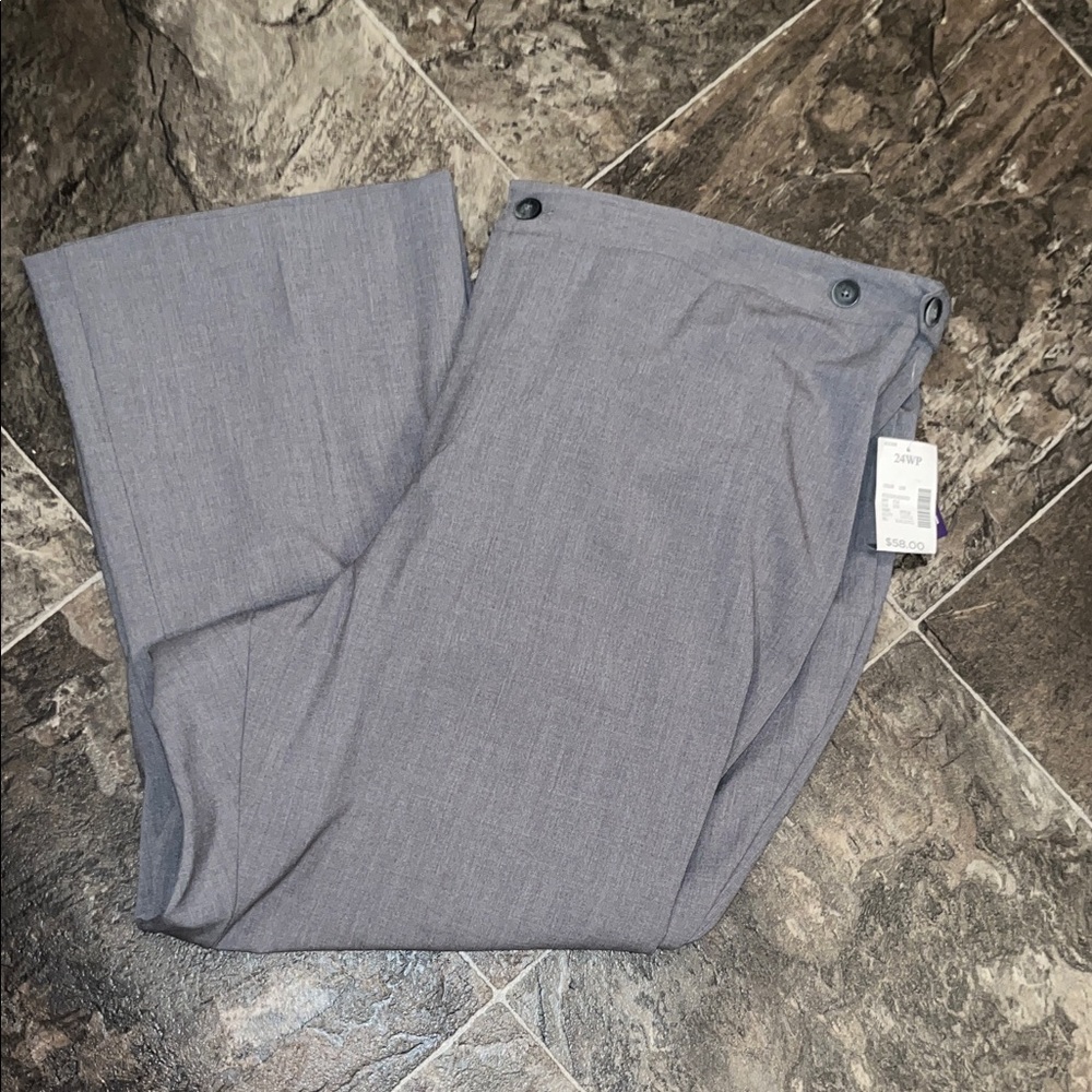Catherines Women's Gray Trousers Dress Pants Slacks 24 W petite
